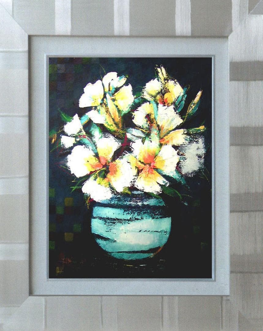 油絵 菅家令子 絵 絵画 インテリア uF6-063604 花