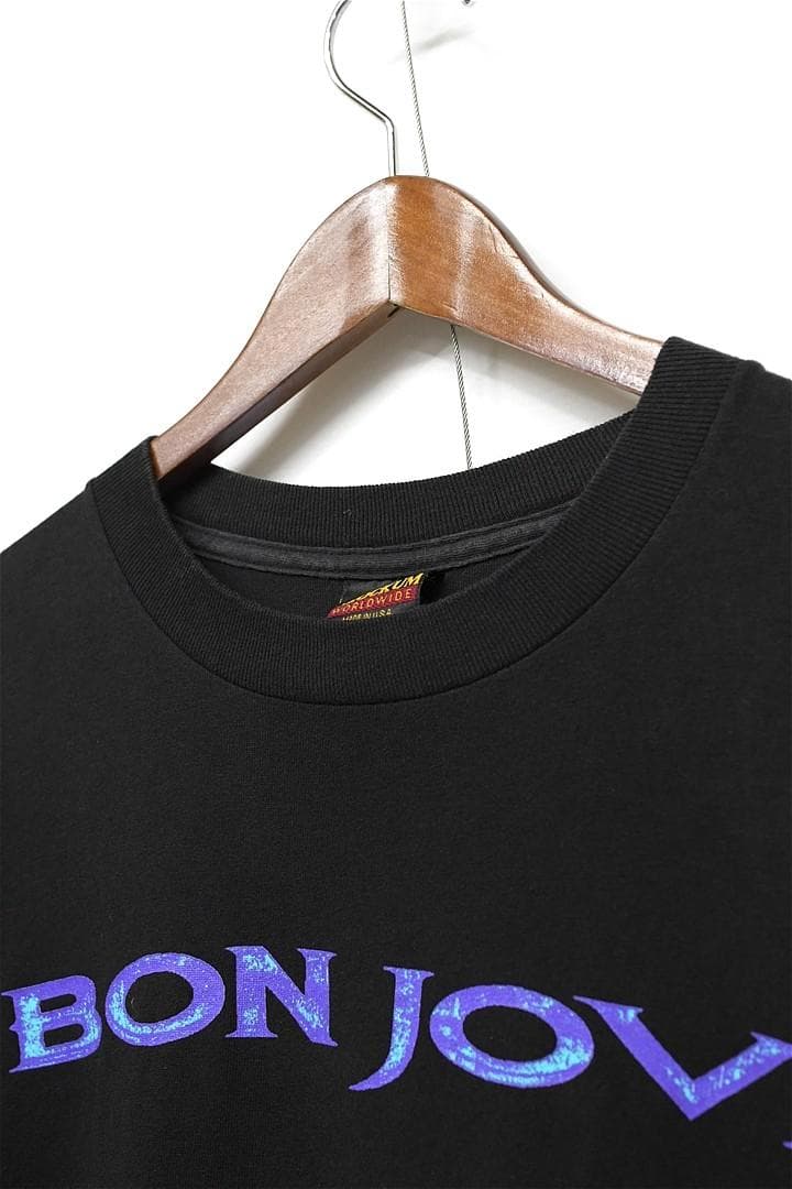 S327/USA製 90s BON JOVI Tシャツ シングルステッチ L 黒