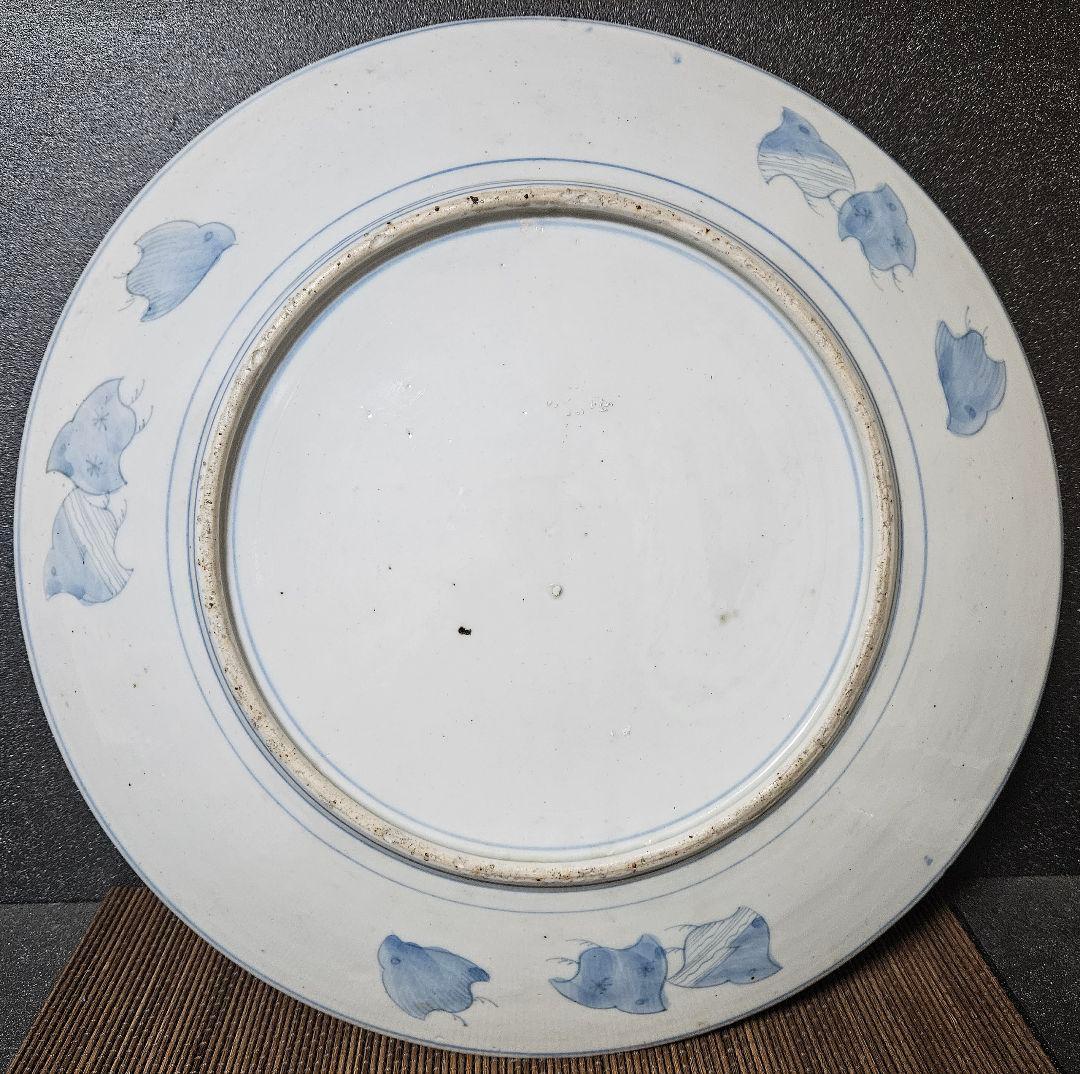 【名品❗】江戸末期～明治初期　古伊万里　金襴染錦　桜に雲錦大波市松文　最上作大皿