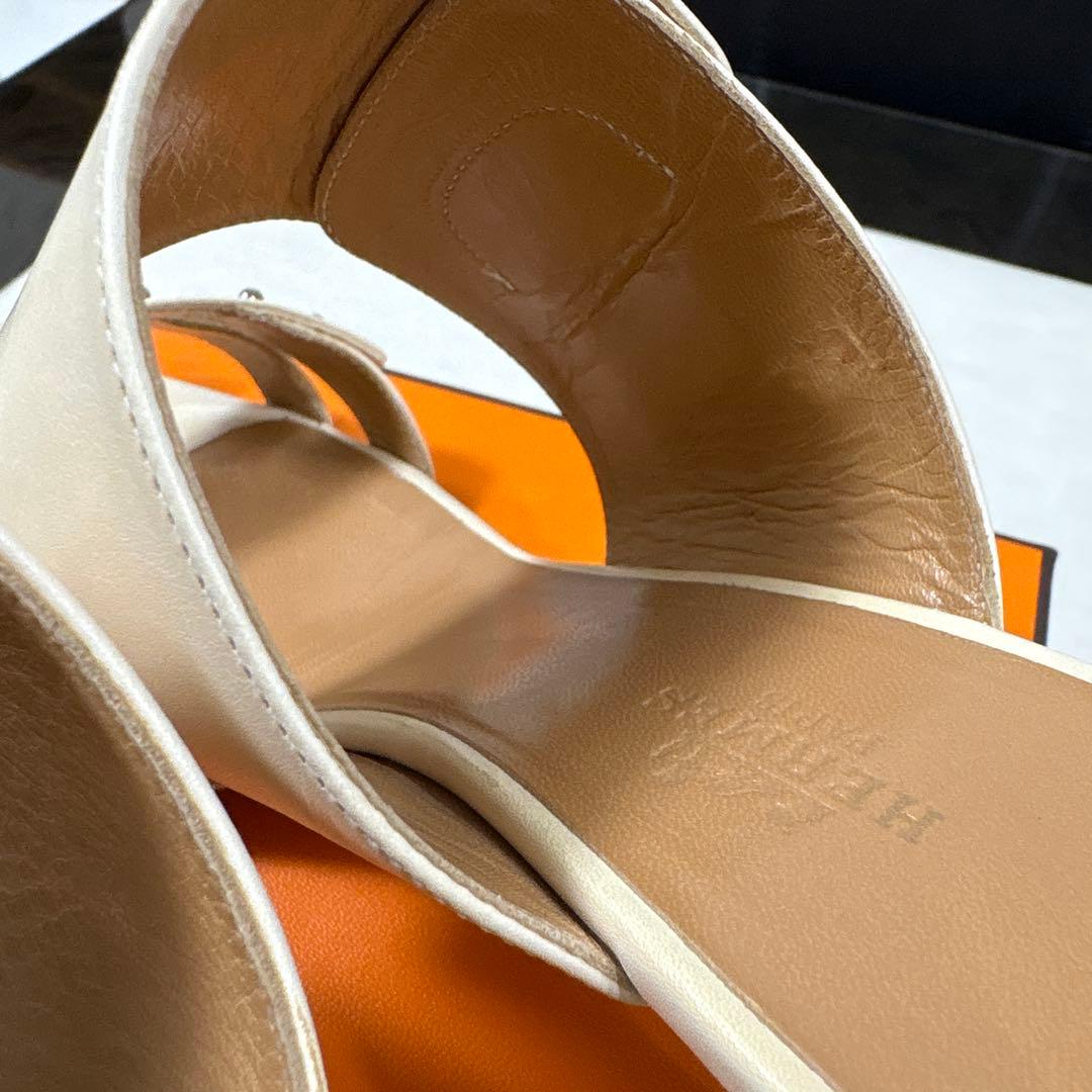 タンスノーイー( ᐪ꒳ᐪ ) HERMES アイボリー レザー ミュール