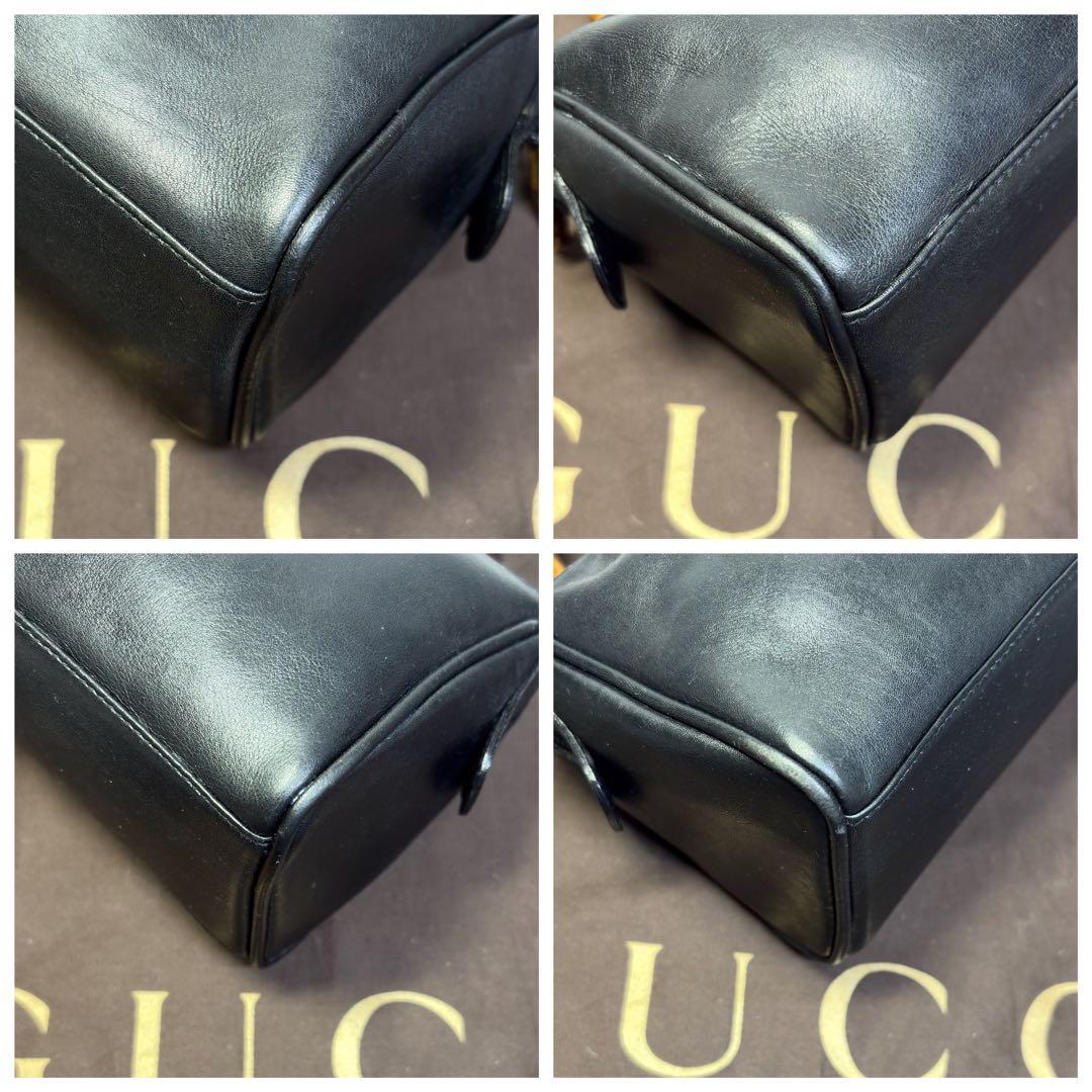 美品　グッチ バンブー 2WAY ミニ ボストンバッグ ヴィンテージ 黒　極小