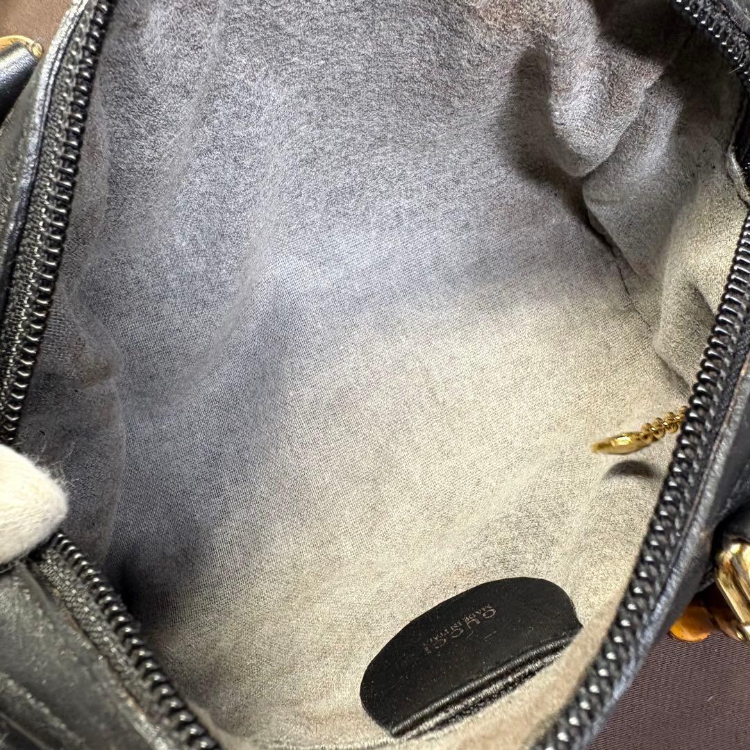 美品　グッチ バンブー 2WAY ミニ ボストンバッグ ヴィンテージ 黒　極小