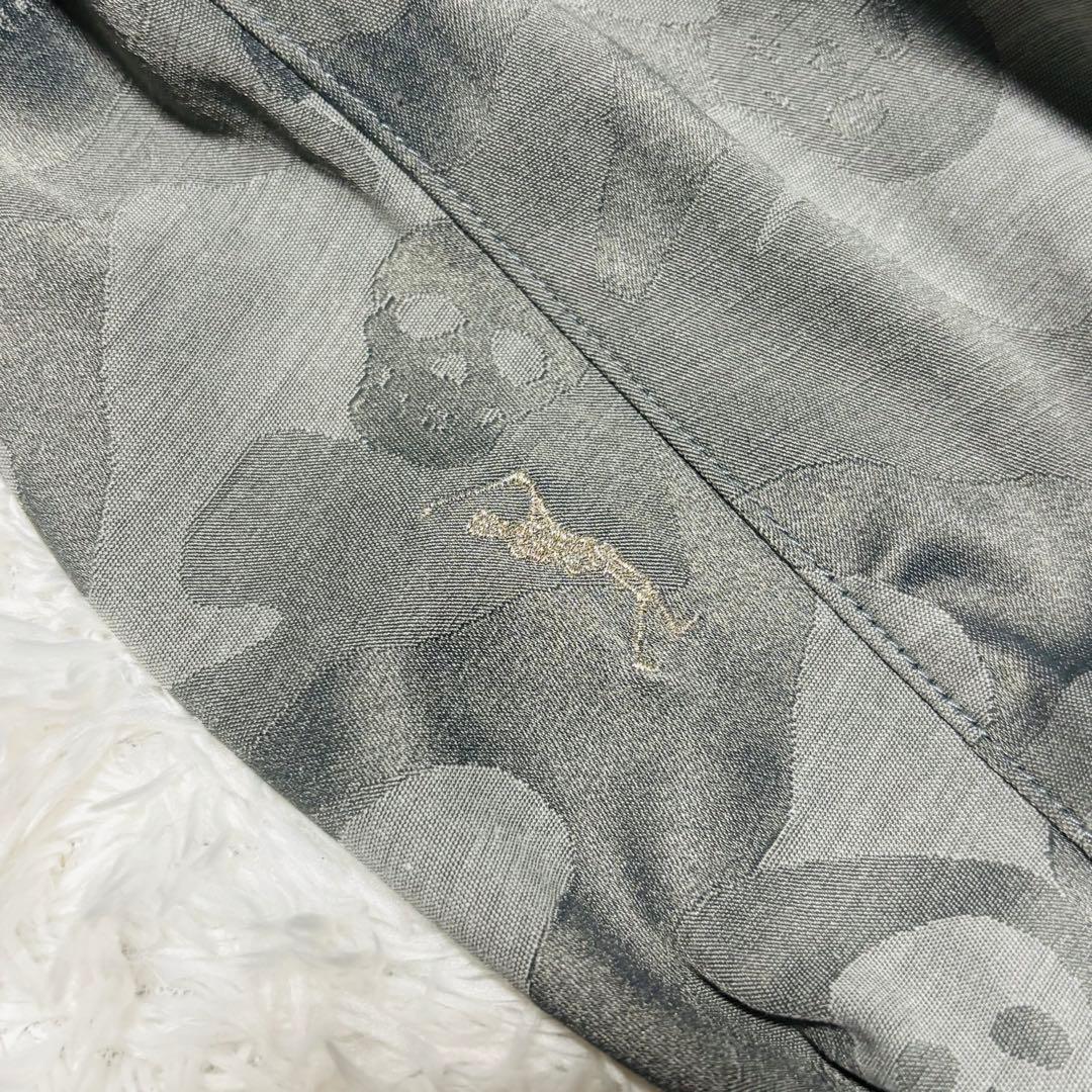 美品 マークアンドロナ パンツ グレー カモフラ 迷彩 スカル ストレッチ L