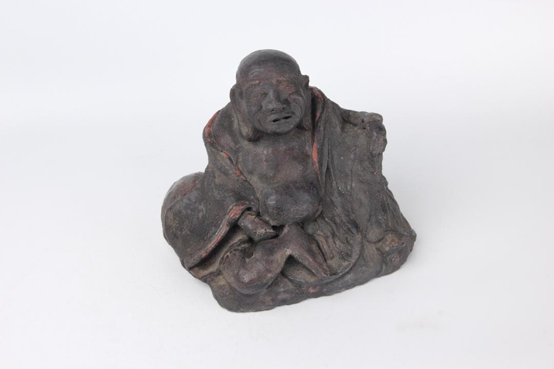 桃山時代 楽焼　田中 宗慶　達磨　だるま　置物　焼き物　箱付 EM19-18