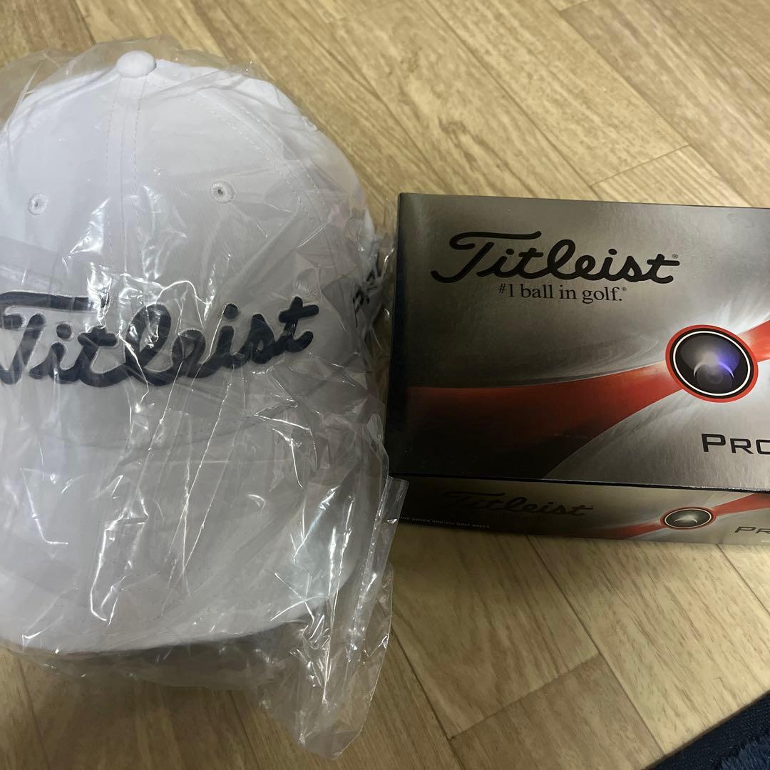 Titleist ホワイトキャップ 未使用＋タイトリストボール1ダース