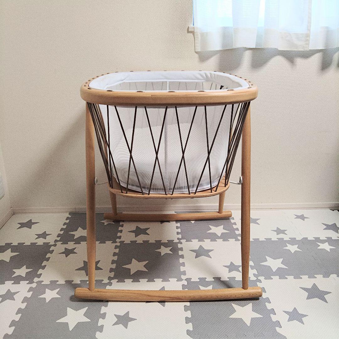 チャーリークレーン　ベビーベッド　ゆりかご　クミクリブメッシュ⭐︎