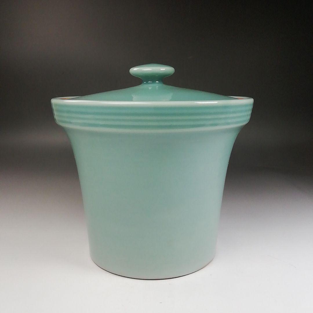 Ｗ１１８　水指　『青磁　末広』『藤山 造』　共箱　茶道具