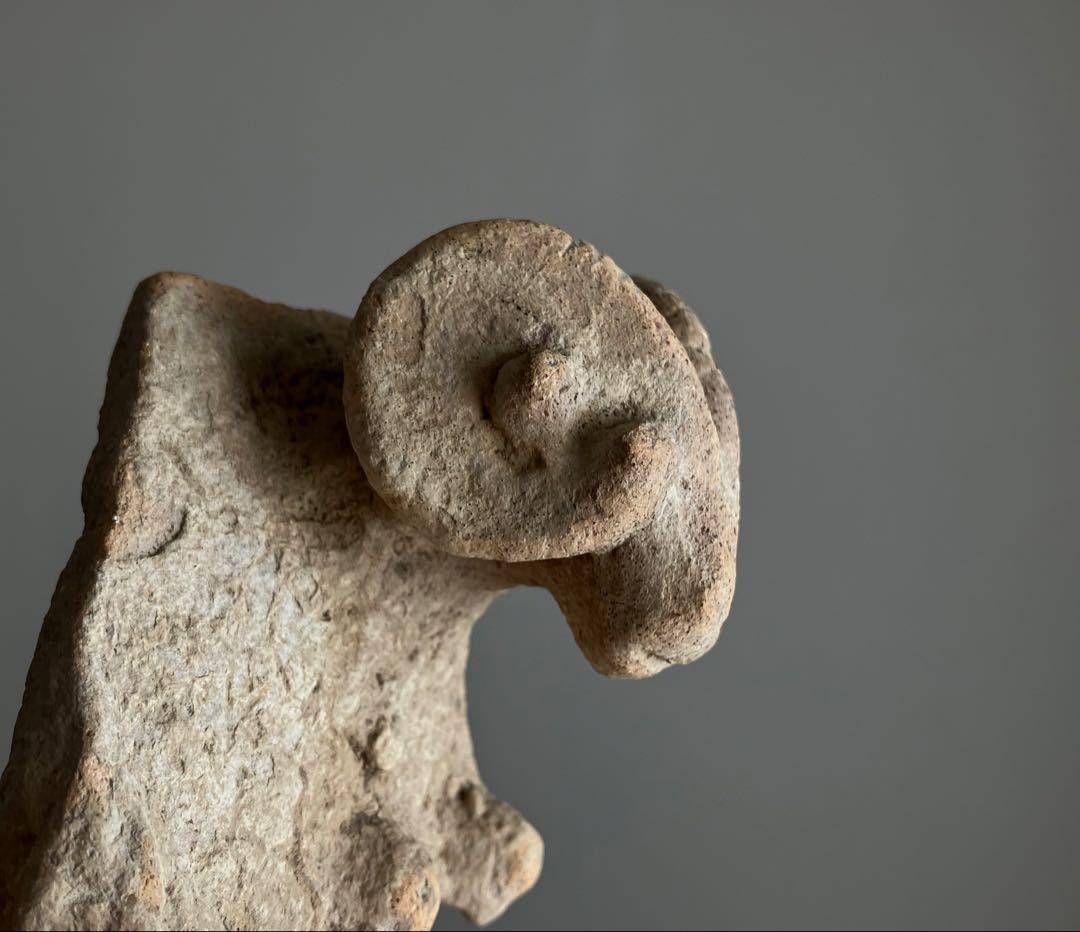【美しい、、古代中国の羊像 新石器時代後期頃 前3000～2000年】骨董発掘