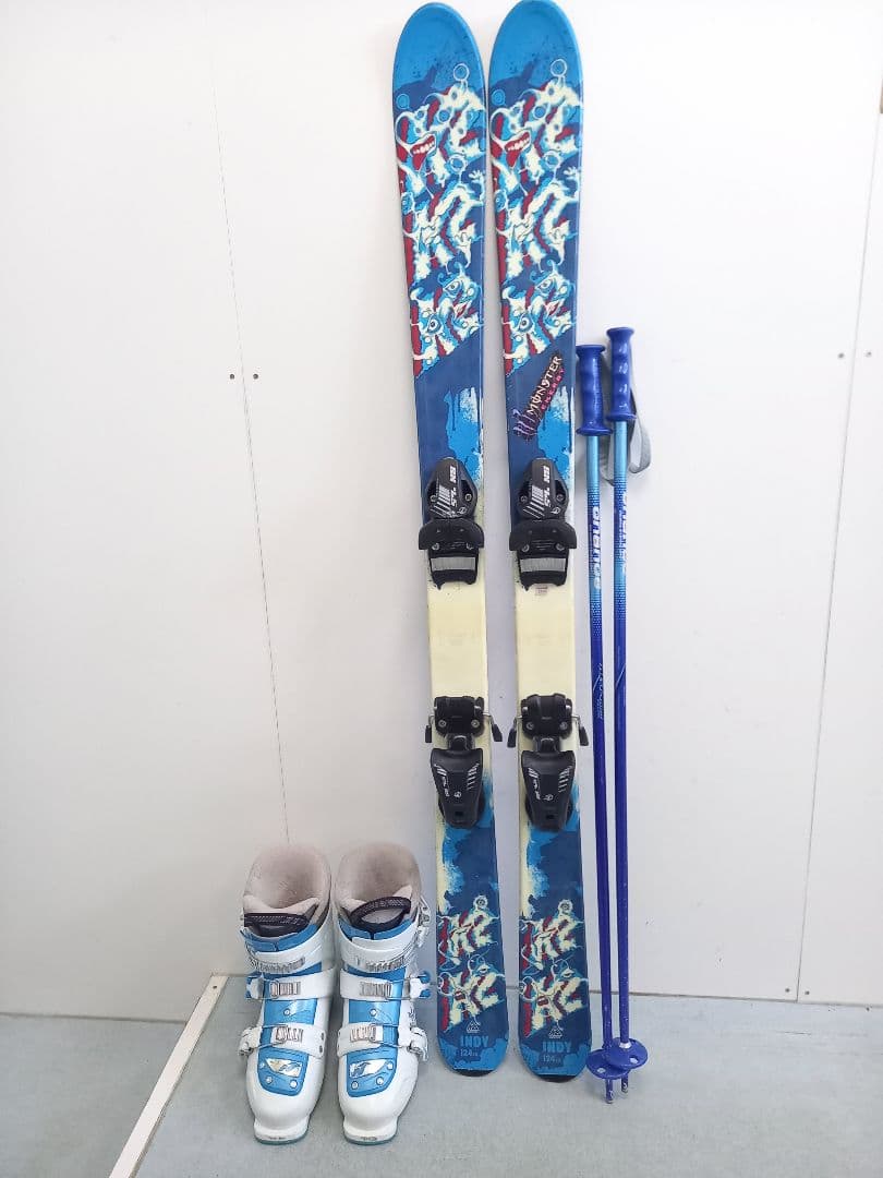K2 ジュニアスキー3点セット　板124cm　ブーツ21.5ｃｍ