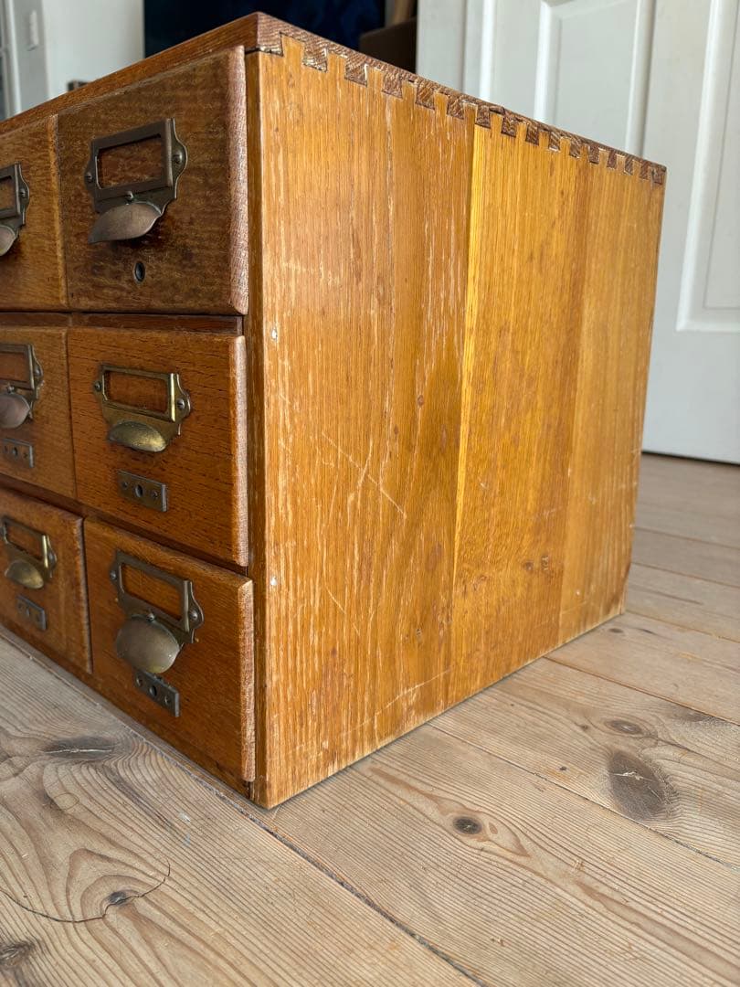 アンティーク 木製6引き出し収納 キャビネット