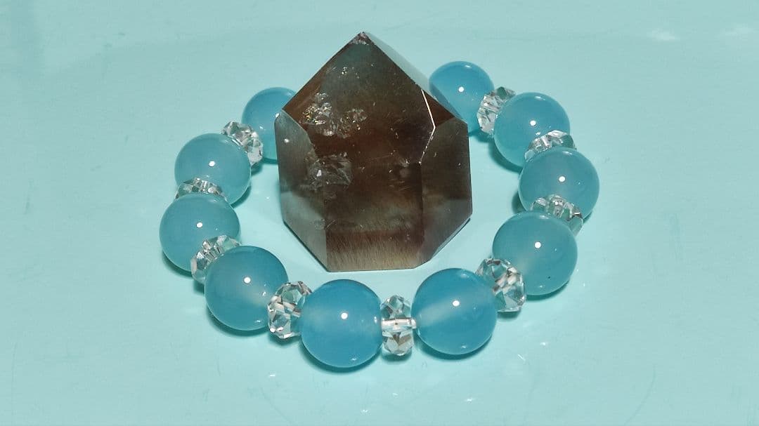 パワーストーン　天然石　ルチルクォーツ　レインボー入り　34g　No.342