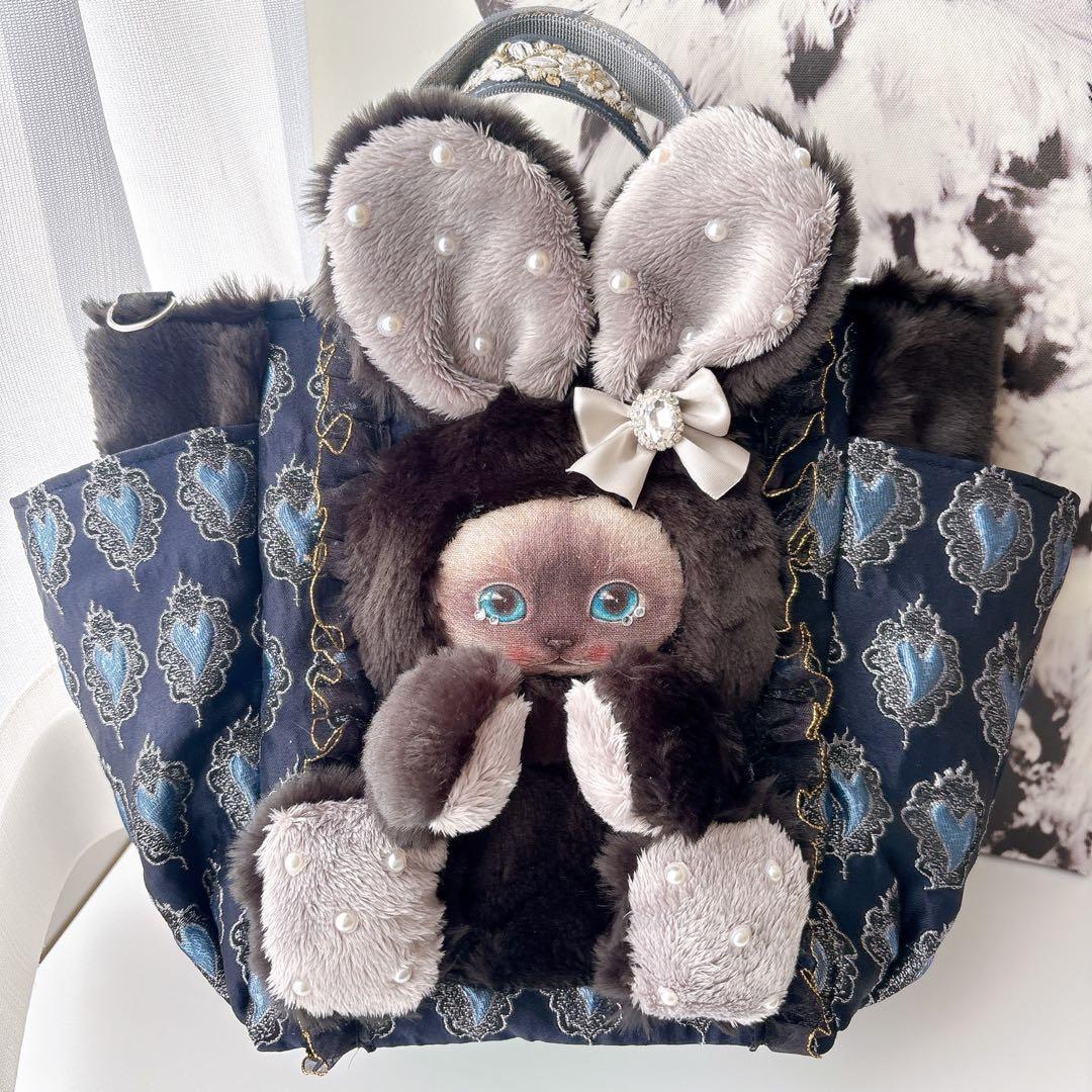 牡*格様 コヤンイサムチョン　バック　クラウディちゃん 艶ハート　ネイビー