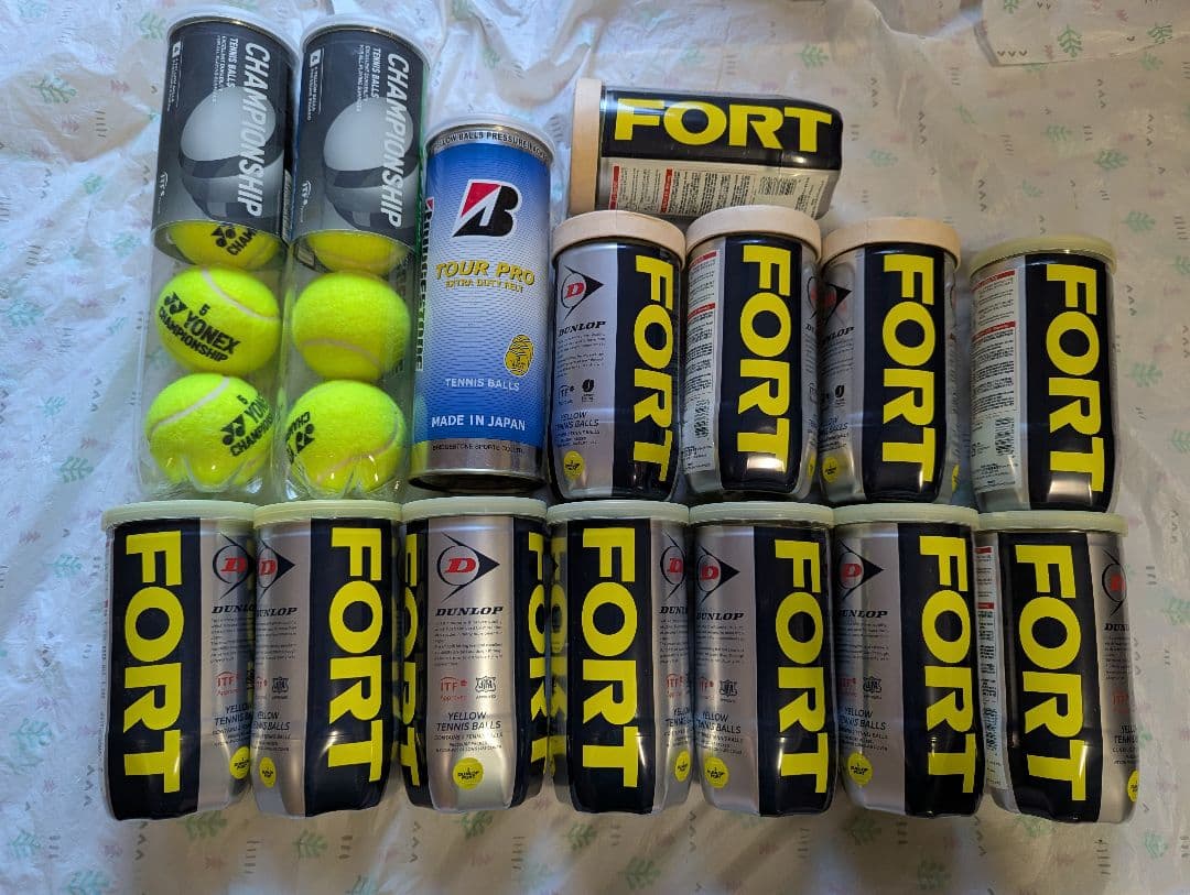 ★未開封　ニュー缶　テニスボール　ダンロップ FORT & ヨネックス等　15缶
