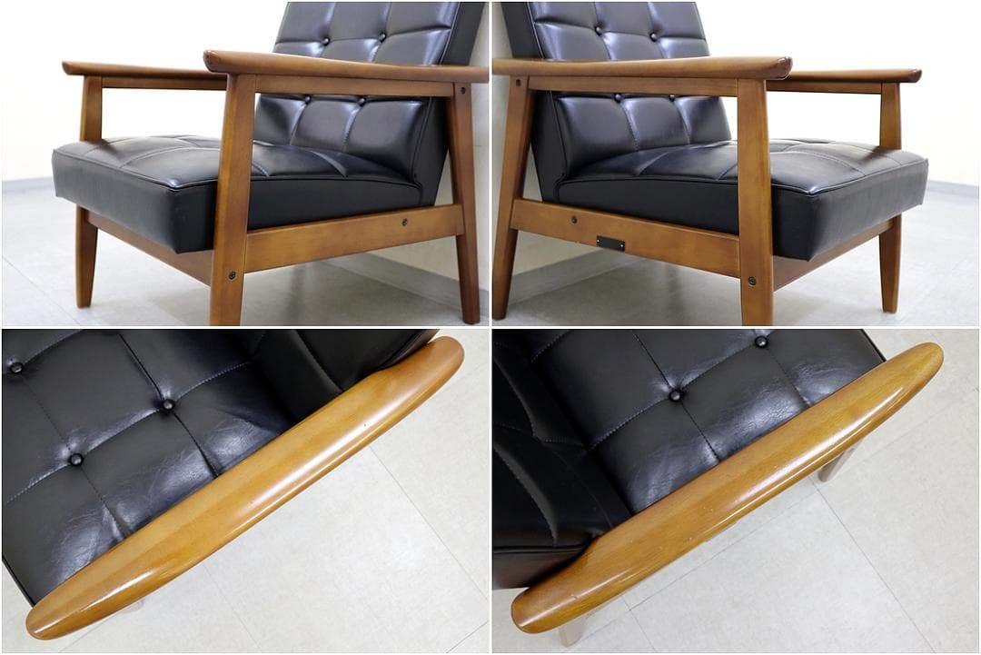 カリモク60 ロクマル Kチェア 1シーター スタンダード ブラック ソファ