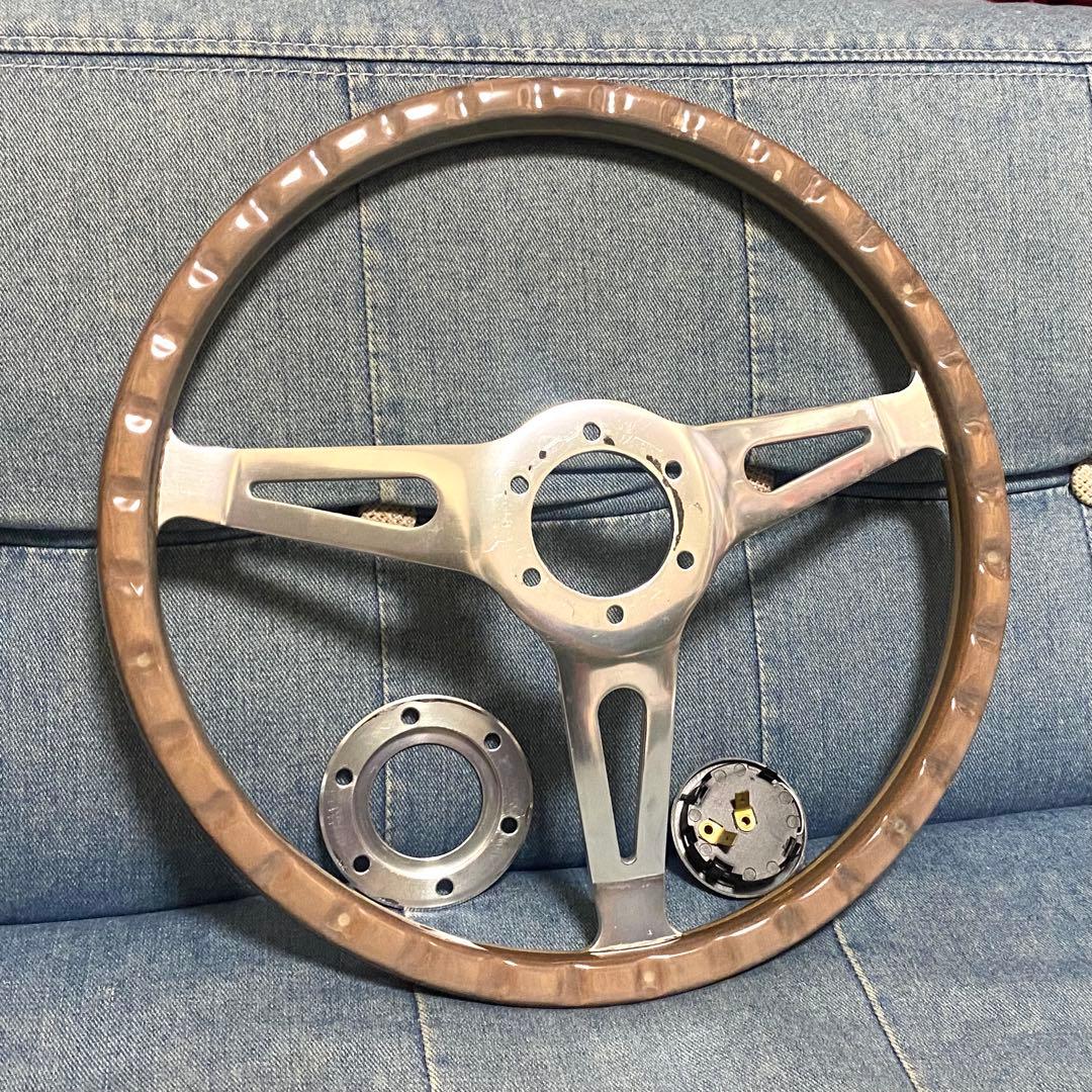 ウッドステアリング　365mm ハンドル　即納◎