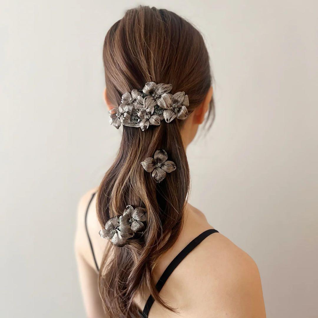 コレットマルーフ　メッシュライラック10㎝バレッタ