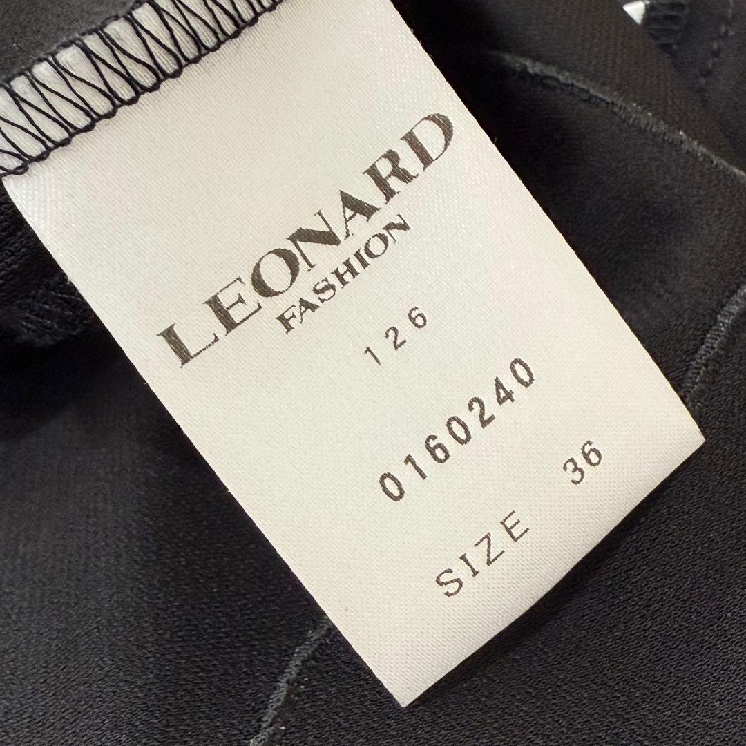 【美品】LEONARD レオナール 七分丈ワンピース 花柄 レディース