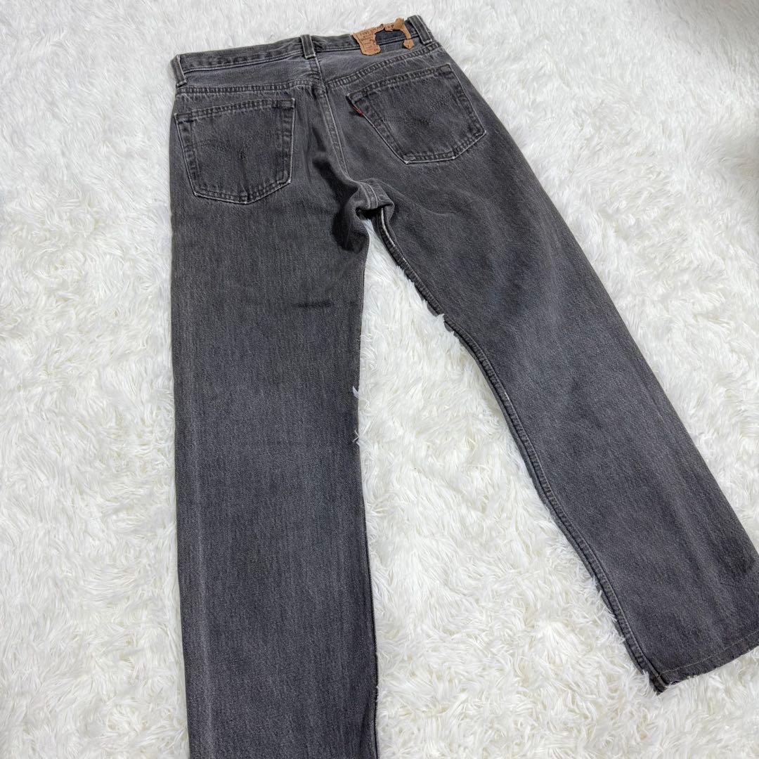 USA製✨80s リーバイス 501 先染め ブラックデニム グレー フェード