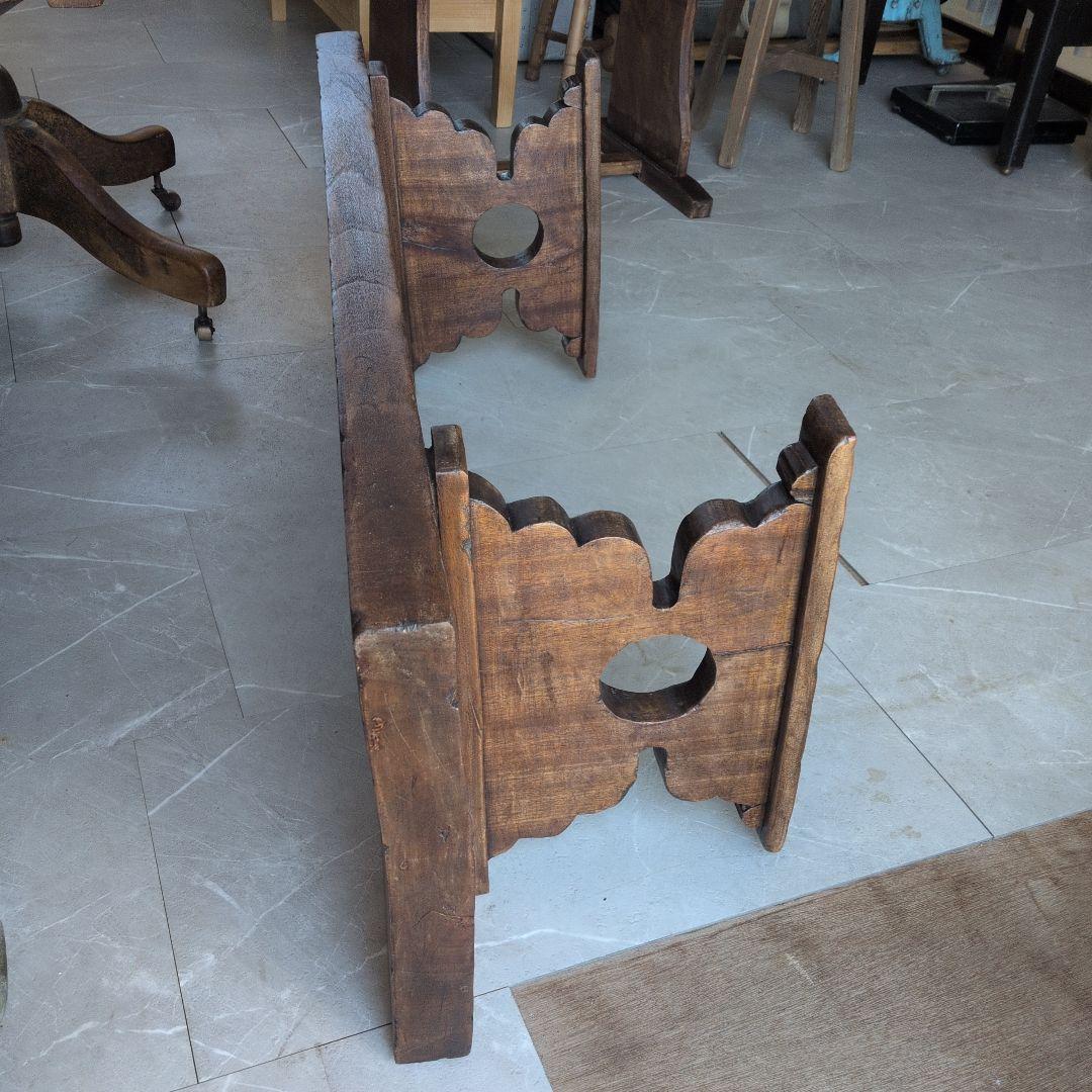 ブロカント古道具アンティーク重厚な経机 天板厚　5センチ　ローテーブル