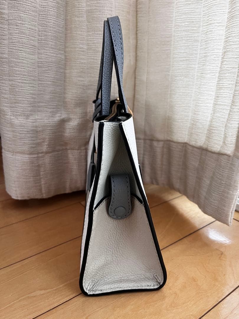 MARC JACOBS 本革 トートバッグ ホワイトオートミール×グレー 保存袋