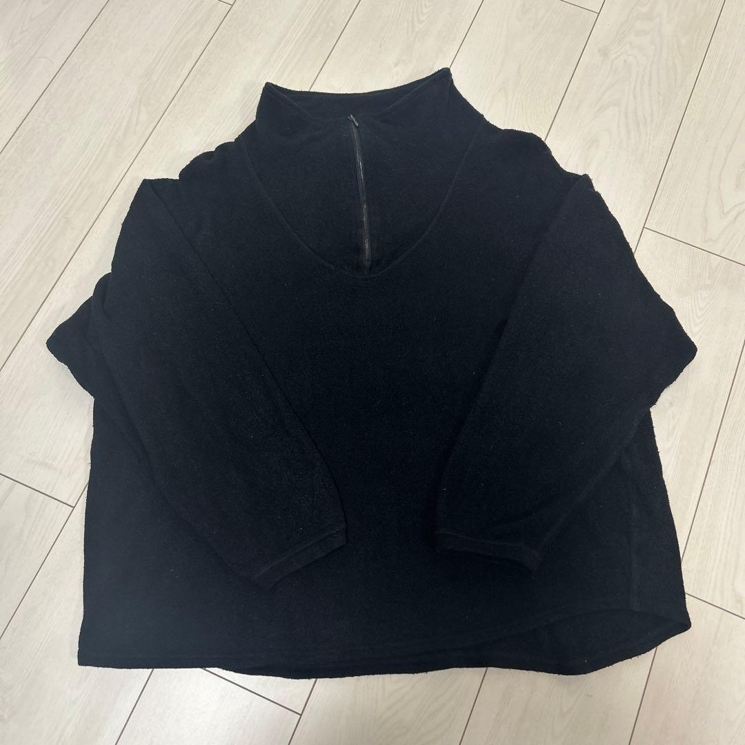 COMOLI シルクフリースハーフジッププルオーバー