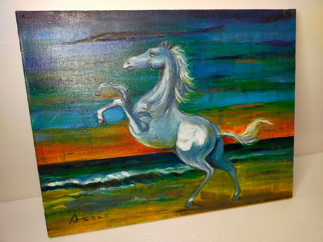 『海辺の馬』F6 油彩 原画