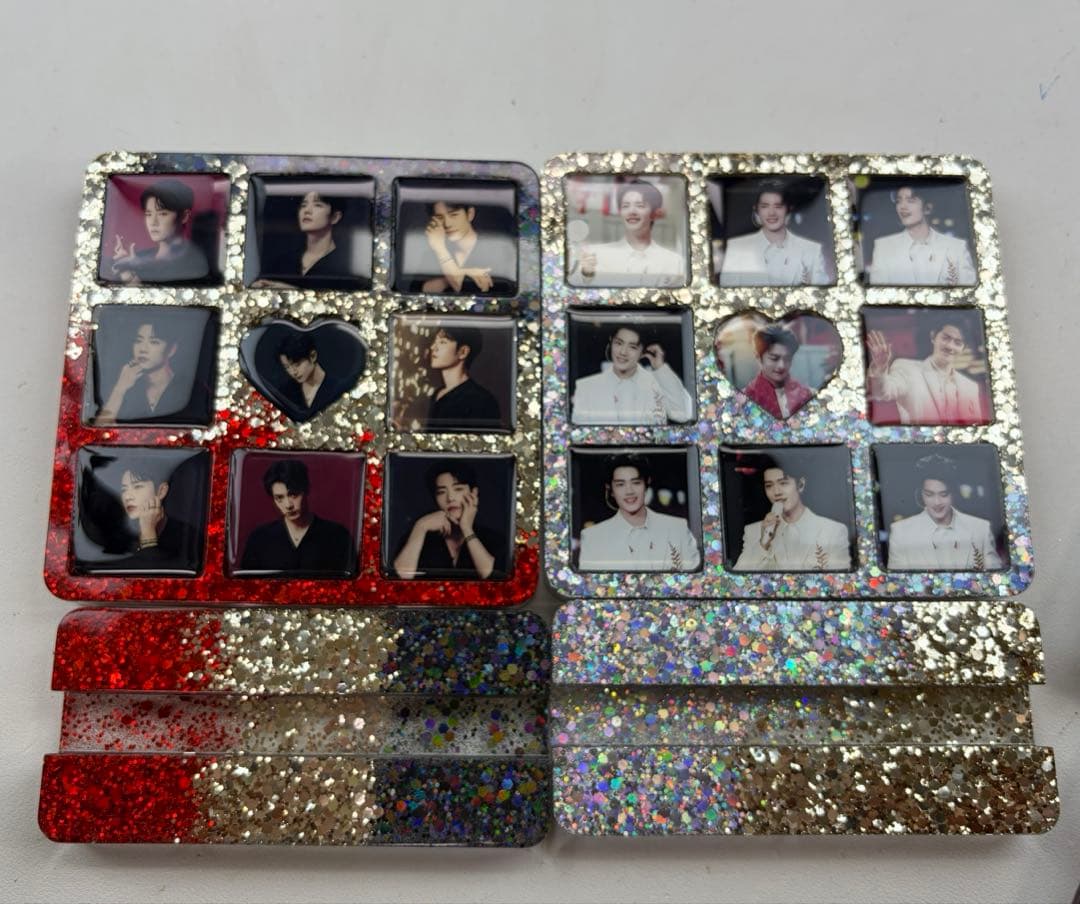 新作❣️肖戦 2番スタジオ　新両面レジン九宫格玄関置物2点セット❣️確認用0211