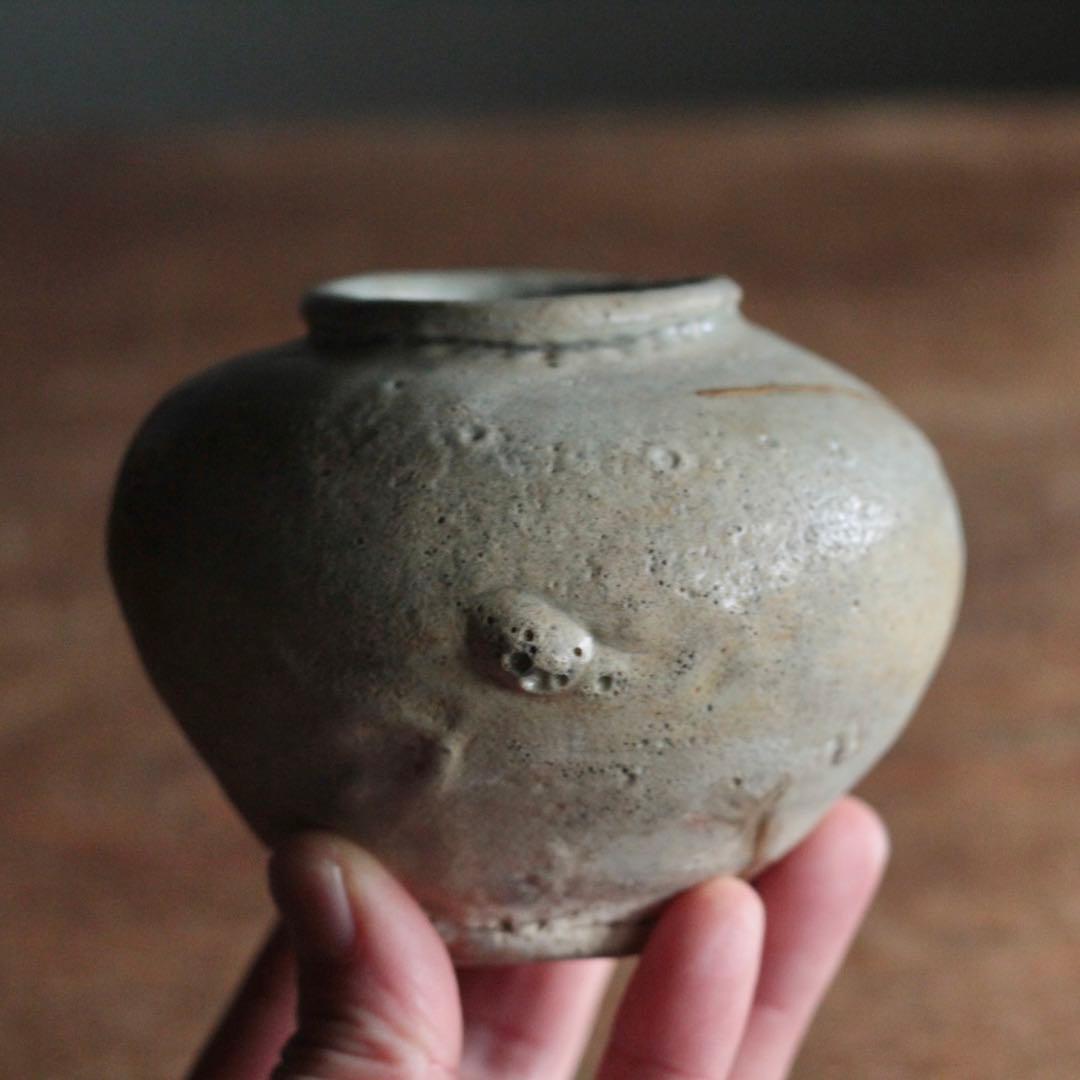 李朝 堅手 小壺 李朝壺 朝鮮美術 古美術 古道具 アンティーク 壺