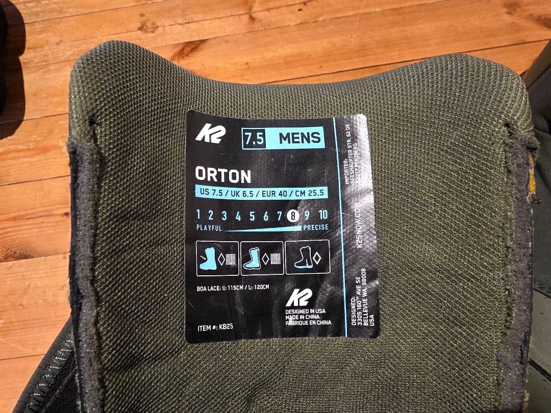K2 Orton スノーボードブーツ 7.5サイズ