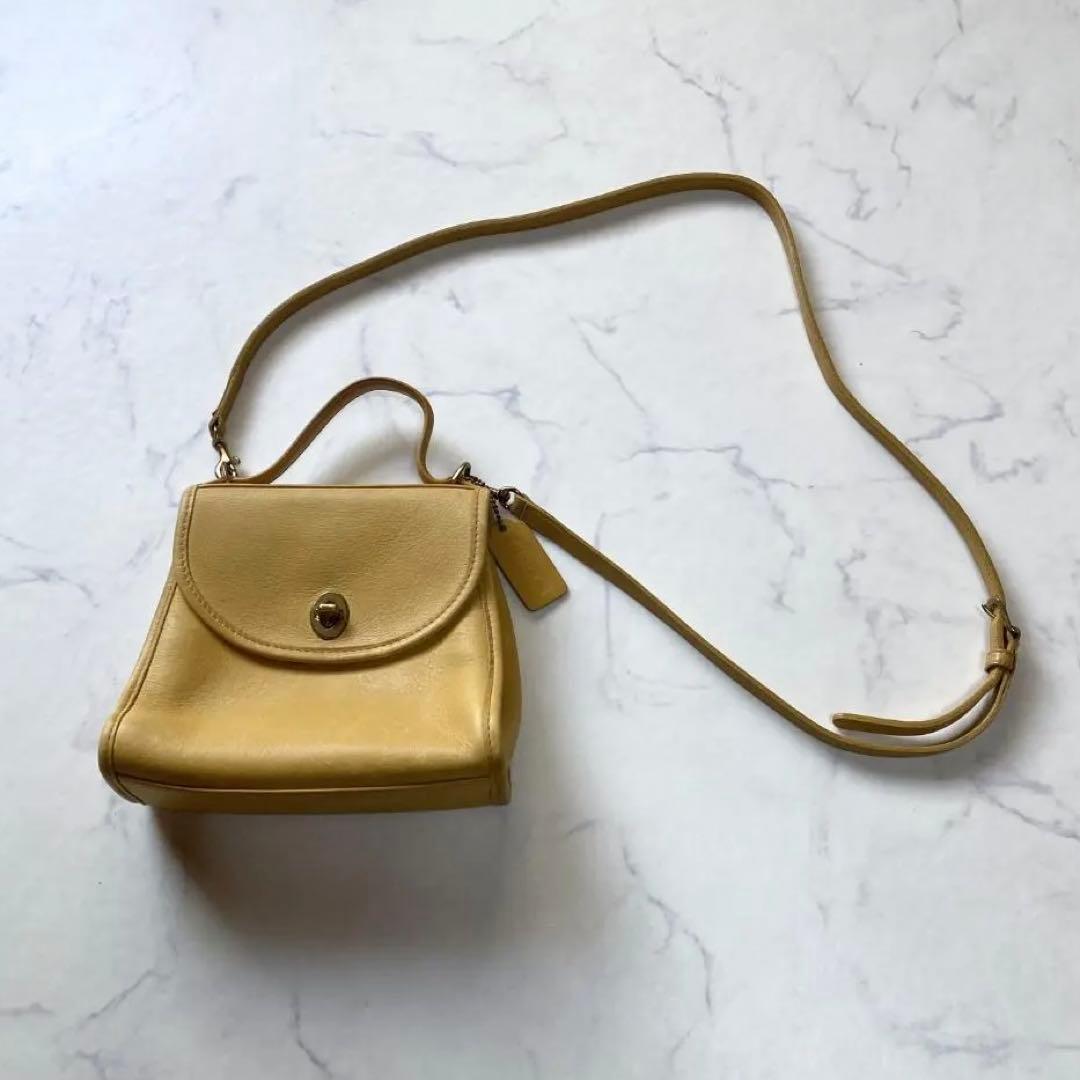 希少✨オールドコーチ 9985 USA製 ハンドバッグ マスタードイエロー