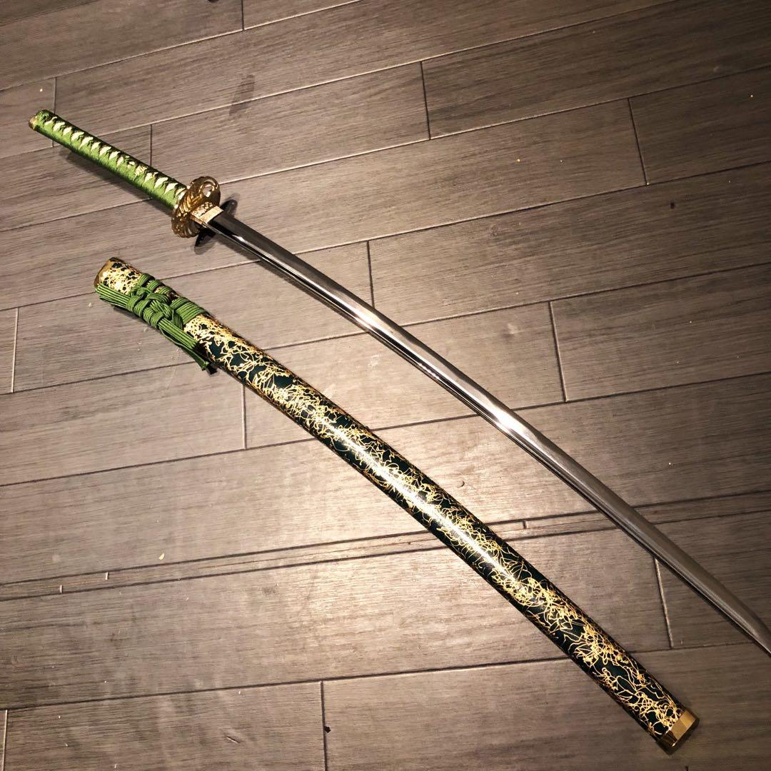 専用　高級模造刀　樋入り刀身　緑金拵え　亜合金刀身