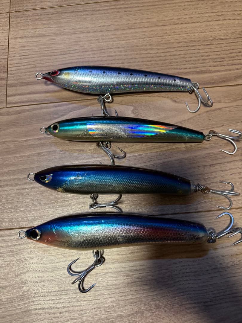 青物用 ウッド ルアーセット 4個　ダイビングペンシル　ヒラマサ　ブリ　マグロ