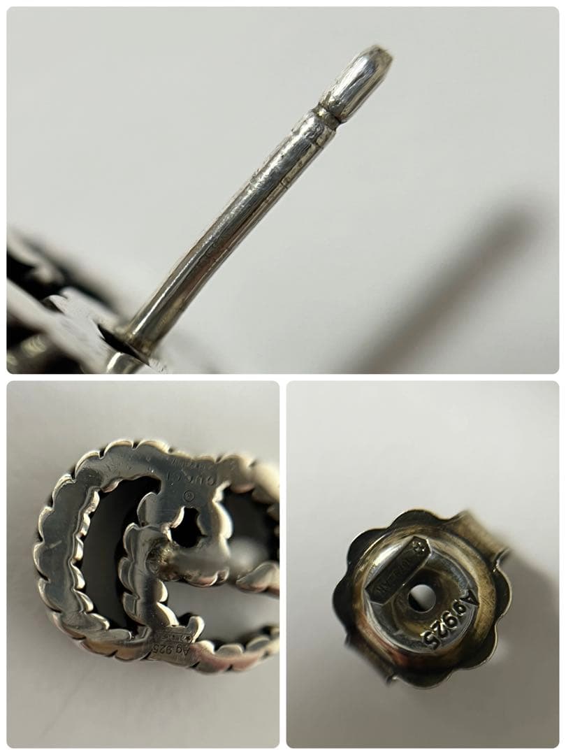 GUCCI グッチ　ピアス　ダブルG シルバー　925