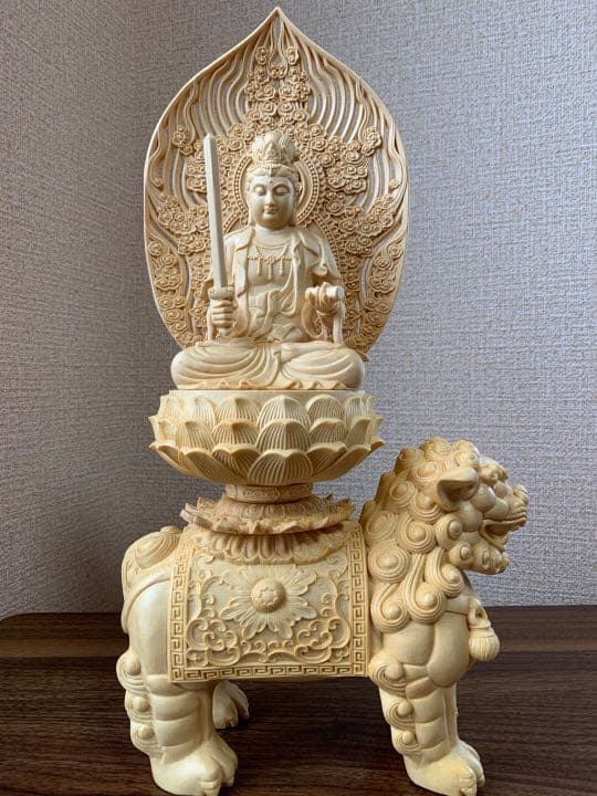 仏像　木彫　文殊、普賢菩薩像　檜木