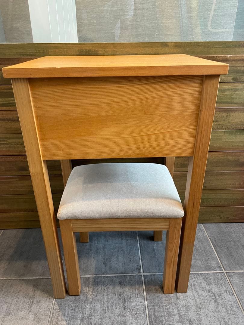eputy■MUJI無印良品 天然木タモ材 ドレッサー＆スツール/チェア