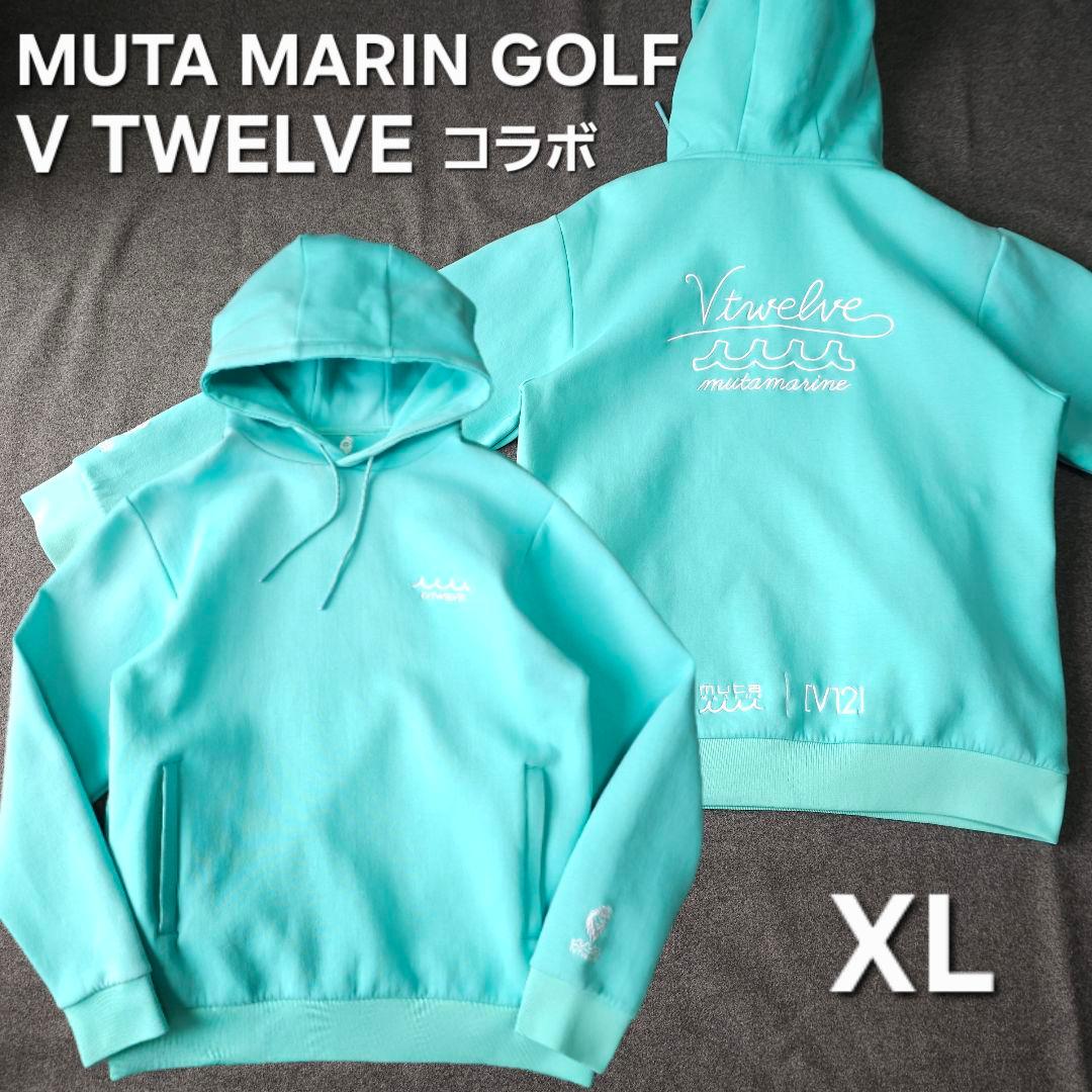 2025年人気完売品 ムータマリンゴルフ×V12 長袖プルオーバーパーカー XL