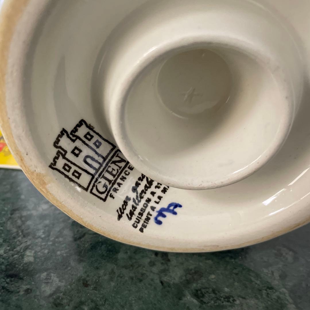 GIEN ジアン　フランス　花瓶　花びん　アンティーク　花器　取って付き　洋風