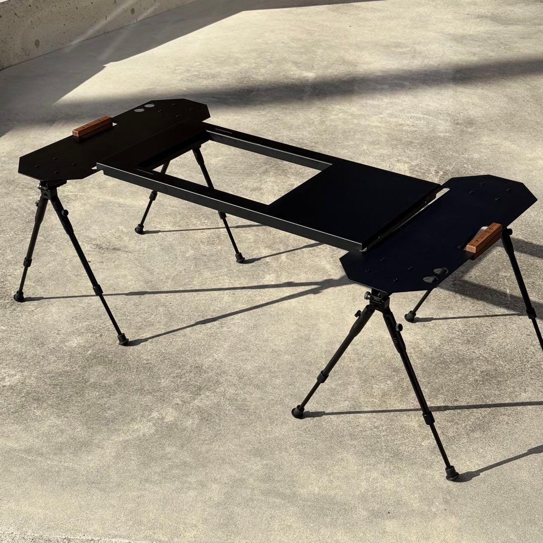 アイアン工房 サイドテーブル×2、連結ブリッジセット