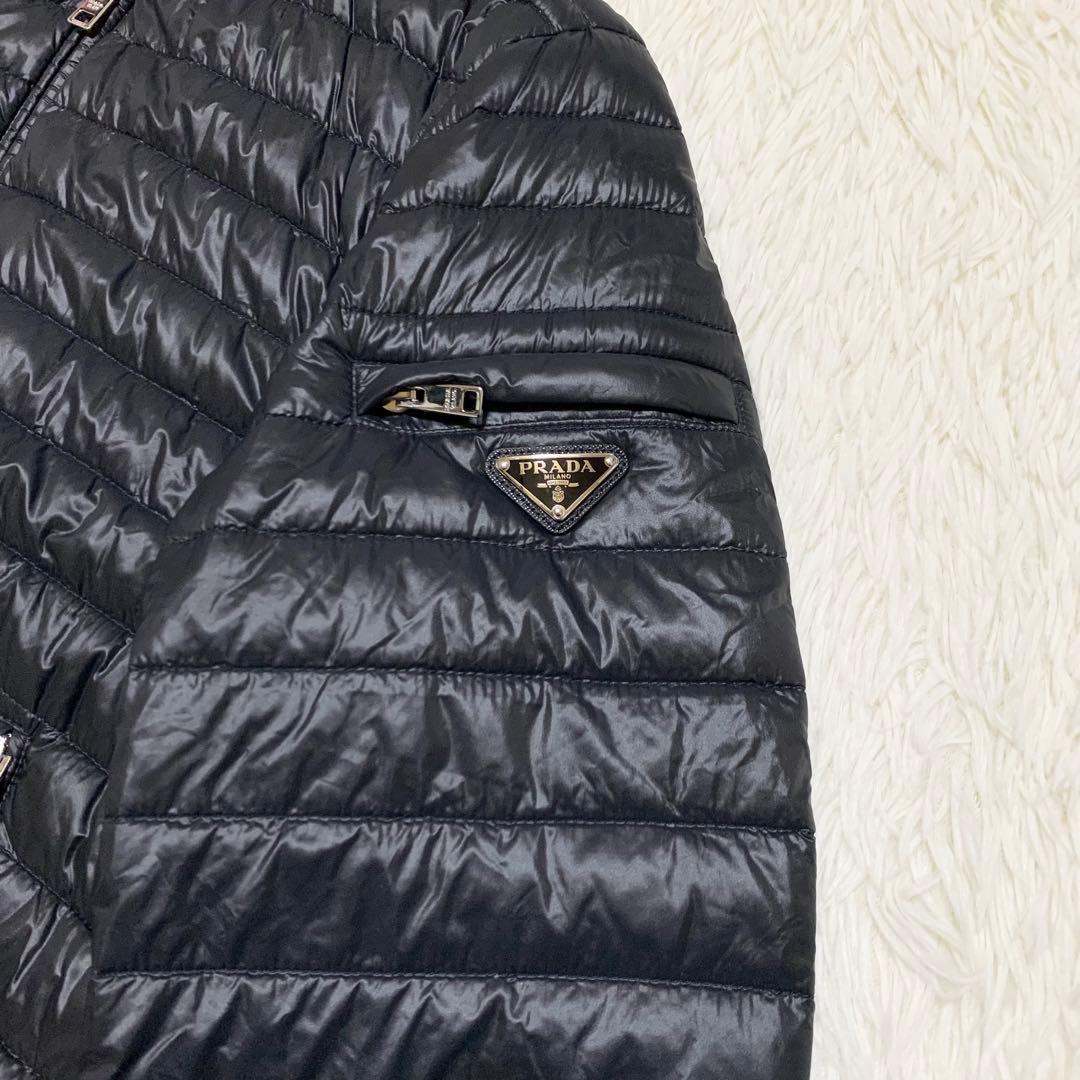 【aks】プラダ ボンバー SGH827 ロゴプレート ブラック 46