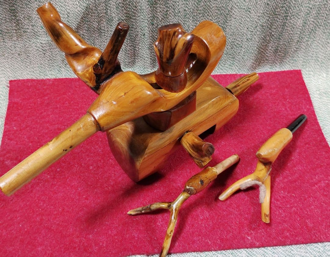 ヘラブナ釣り★特注杜松万力★竿枕★一点物の自然の風合いを生かしたデザイン★