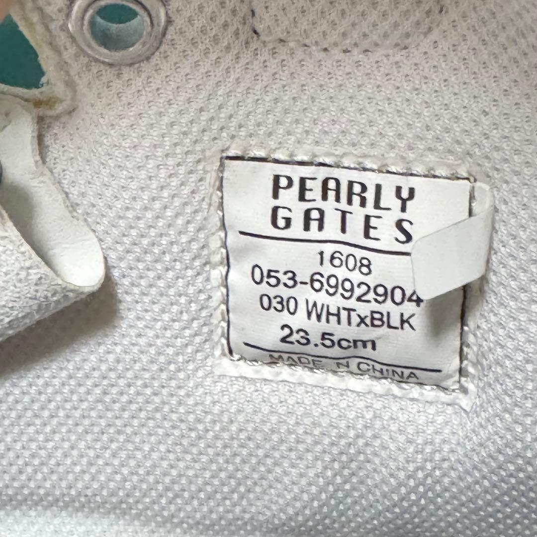 美品PEARLY GATES ゴルフシューズ 23.5cm サイドジップホワイト