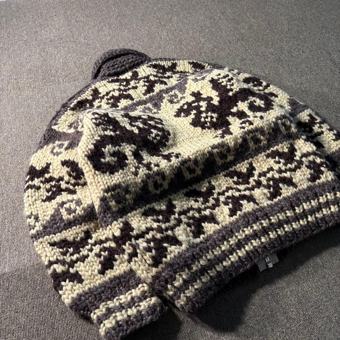 カナダ製 LONGHOUSE カウチンニットセーター ジップアップ