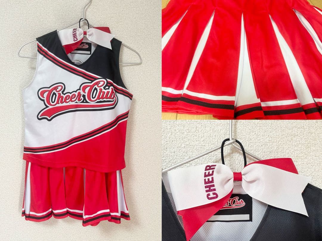 Cheer Club Lサイズ チアリーディング衣装 赤 ピンク2着セット