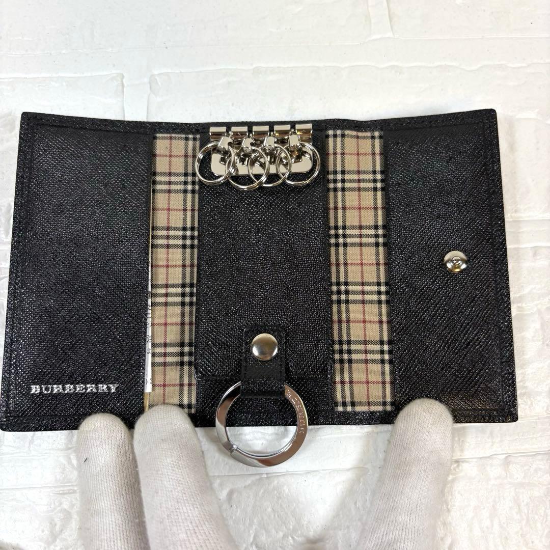 【箱付き】バーバリー BURBERRY 4連キーケース ノバチェック －ブラック