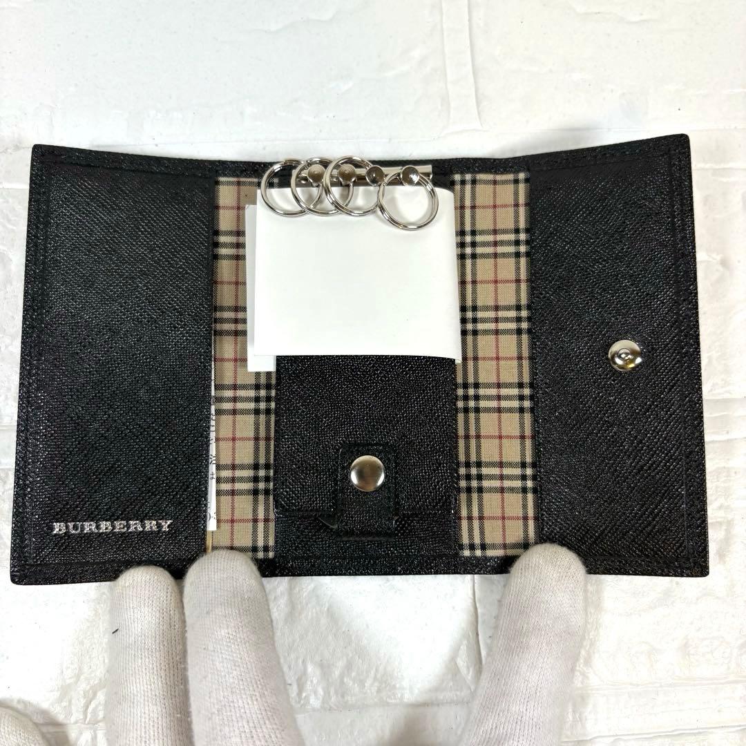 【箱付き】バーバリー BURBERRY 4連キーケース ノバチェック －ブラック