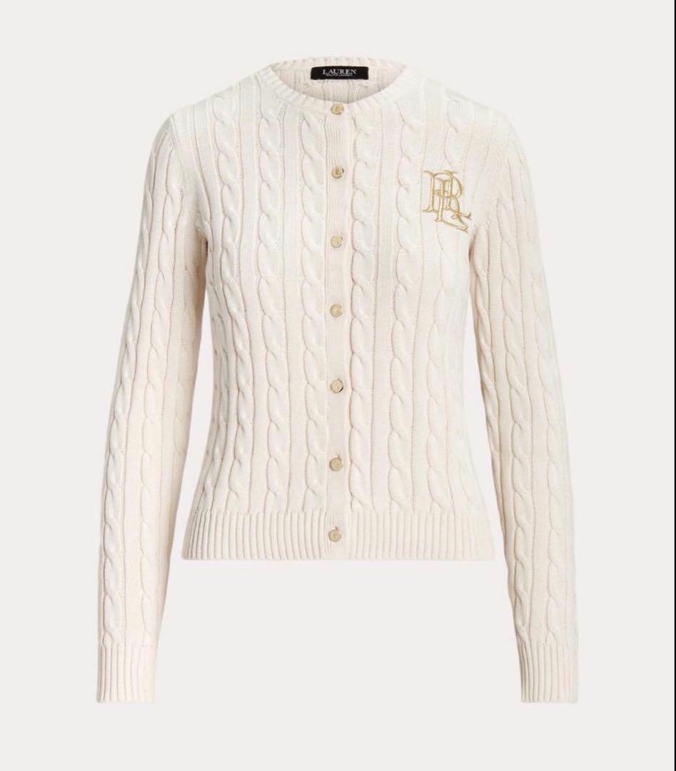 ケーブルニット コットン カーディガン ラルフローレン Mサイズ