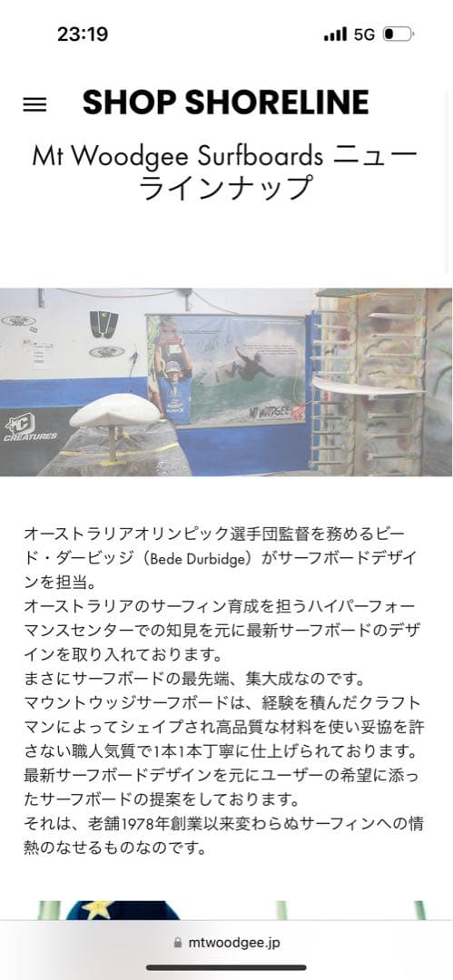Mt Woodgee サーフボード