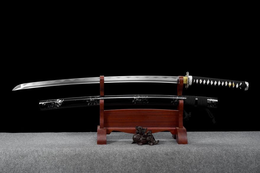 武具　刀装具　日本刀　模造刀   居合刀 銀竜武士刀（炭素鋼）