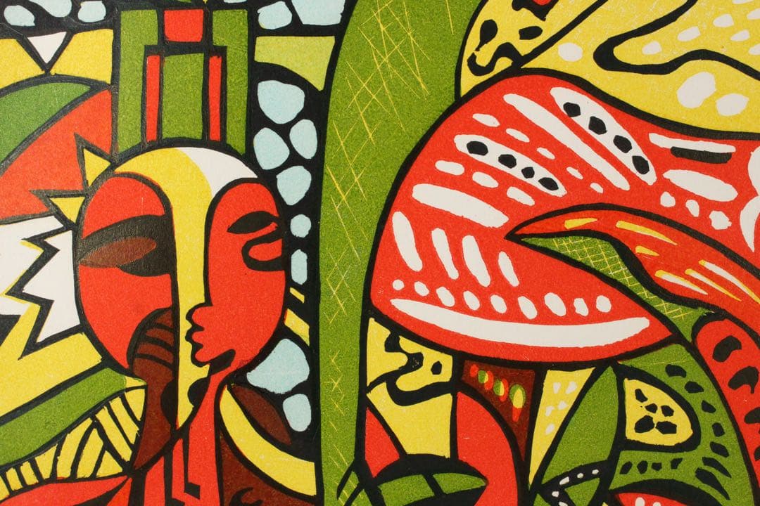 No4673額装　N.オヴァサコヴァ　リトグラフ「母性愛」85/100 送料無料