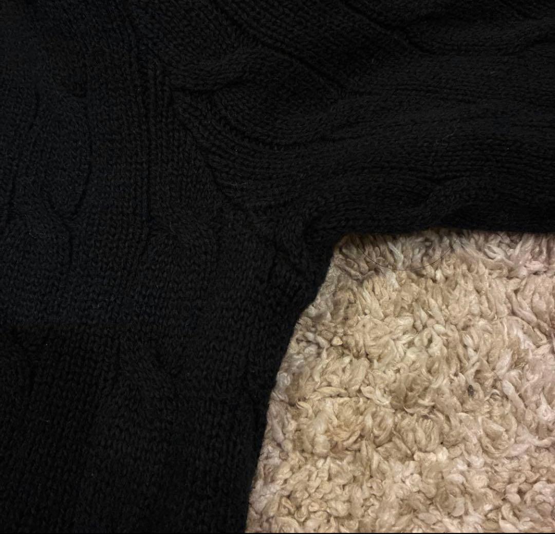 HALPolo Ralph Lauren ブラック コットンケーブルニット